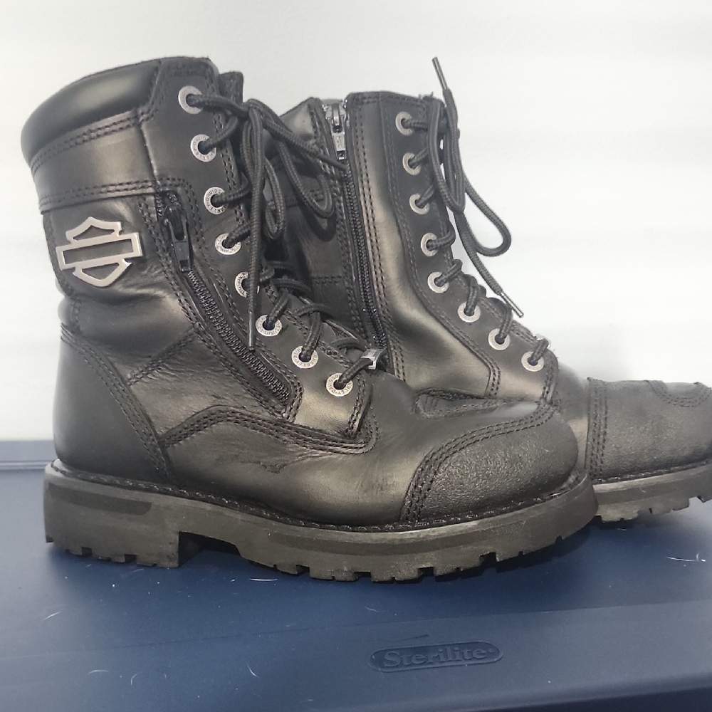 Harley-Davidson Black Lace-Up Womens Boots